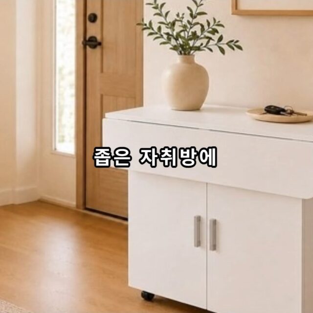 15) 
접이식 식탁 다기능 아일랜드 식탁 4인용 식탁세트 화이트 테이블 80CM

좁은 공간에 지저분한거 넣어놓고 써도 좋지만 가끔 손님올때 쓰기도 좋아요.